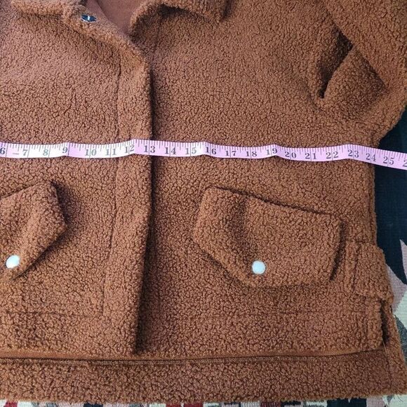 Blank NYC Bonded Faux Shearling Jacket Sz S Tough Cookie Oversized Teddy Coat - Picture 6 of 7